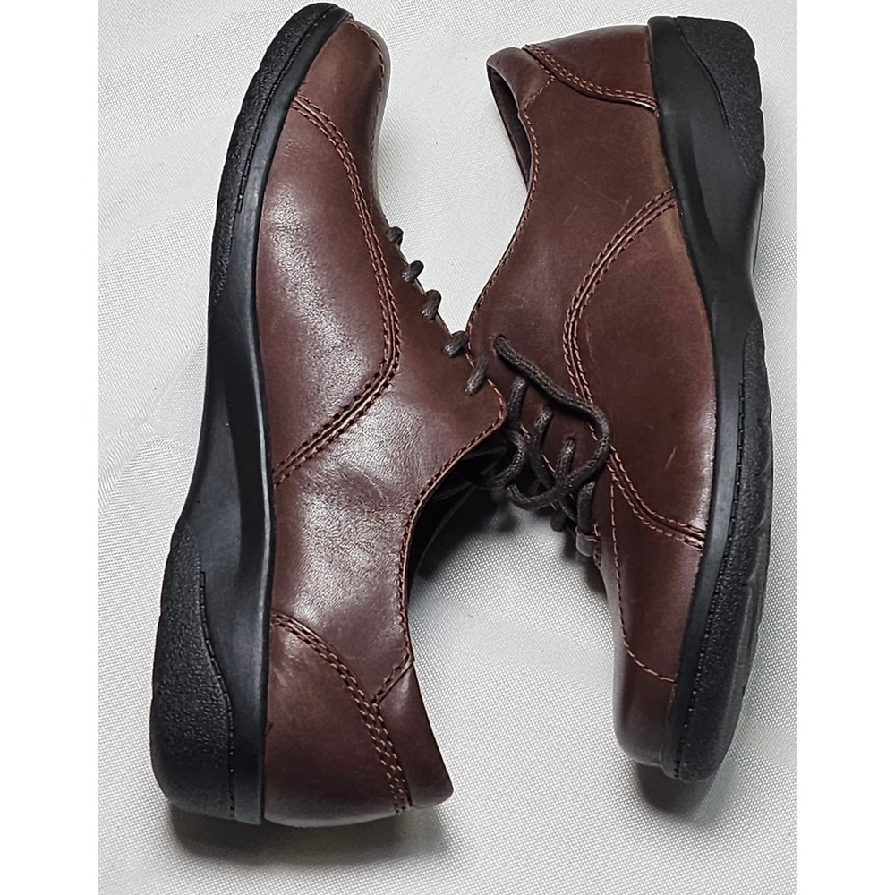 Clarks Collection Brown Leather Lace Up Oxford Shoes Women Size 5.5 US New - Picture 2 of 10